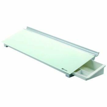 Enhance your workspace with the Nobo Glassboard Desk Pad in White (1905174) designed for a sleek and modern look while providing a smooth writing surface. Perfect for jotting down notes or displaying important reminders this stylish desk pad is a must-have for any professional setting.