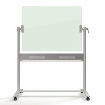 Discover the Nobo Mobile Glassboard measuring 1200x900mm perfect for collaborative spaces and presentations. This stylish and versatile glass whiteboard enhances any office environment while providing a smooth writing surface.
