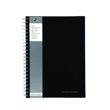 Shop the Pukka Pad Wirebound Black Book A4 (SBWRULA4) - Pack of 5 perfect for all your note-taking and organisation needs. Durable and stylish these wirebound notebooks are ideal for students and professionals alike.