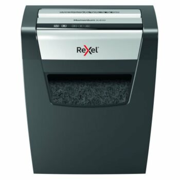 Discover the Rexel Momentum X410 Cross Cut P4 Shredder (2104571) designed for efficient document destruction with a high-security P4 rating perfect for home or office use.