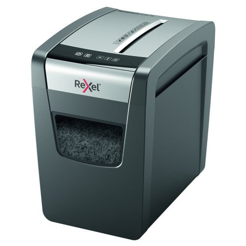 Discover the Rexel Momentum X312-SL Slimline Cross Cut P3 Shredder (2104574) designed for efficient document disposal with a sleek space-saving design. Perfect for home or office use this shredder ensures your sensitive information is securely destroyed.