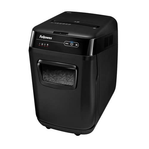 Discover the Fellowes AutoMax 200C Cross-Cut Shredder model 4652901 designed for efficient document destruction with a P-4 security level perfect for safeguarding sensitive information in your home or office.
