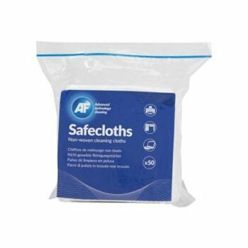AF Safecloths Non-Woven Cleaning Cloths - Pack of 50 ideal for effective cleaning and dusting in both home and professional environments. Durable and absorbent these versatile cloths are perfect for a variety of surfaces.