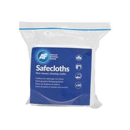 AF Safecloths Non-Woven Cleaning Cloths - Pack of 50 ideal for effective cleaning and dusting in both home and professional environments. Durable and absorbent these versatile cloths are perfect for a variety of surfaces.