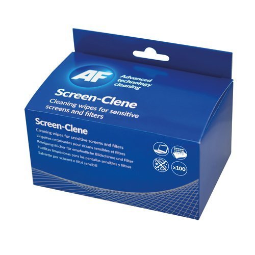 AF Screen Clene Sachets - Box of 100 perfect for keeping your screens spotless and clear. Ideal for use on monitors tablets and smartphones these convenient sachets ensure a streak-free finish every time.