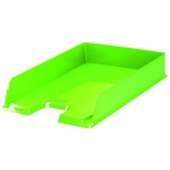 Shop the Rexel Choices Letter Tray in vibrant green designed for A4 documents. This stylish and functional organiser keeps your workspace tidy and adds a pop of colour to your office.