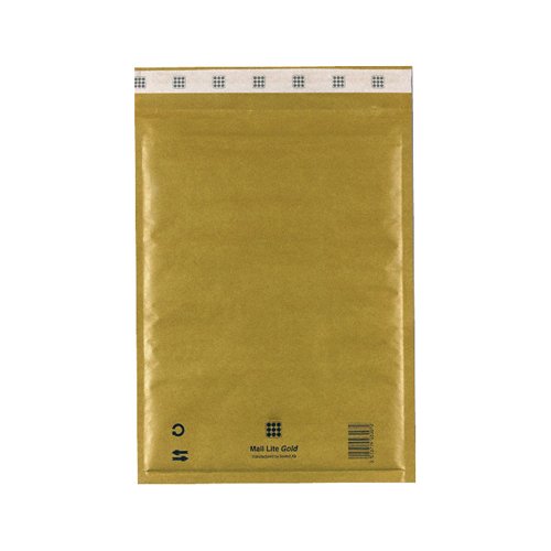 Shop our Mail Lite Gold D/1 Bubble Bag Lined Envelopes measuring 180x260mm perfect for secure shipping. Available in a pack of 100 these padded envelopes provide excellent protection for your items.