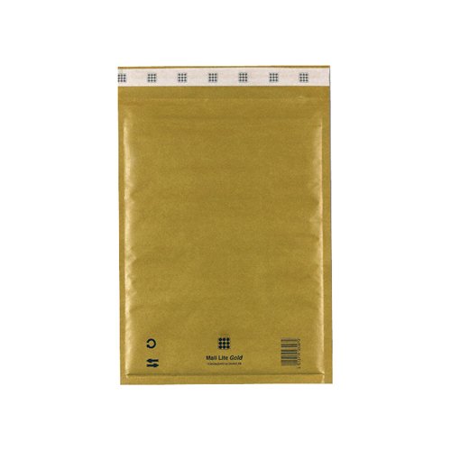 Shop our Mail Lite Gold G/4 Bubble Bag Lined Envelopes measuring 240x330mm perfect for secure shipping. Available in a pack of 50 these durable envelopes provide excellent protection for your items.