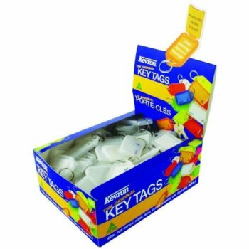 Shop the Kevron Clicktags 56x30mm Clear ID5CLR100Z perfect for organising your documents and ID cards. This pack of 100 high-quality clear tags ensures durability and visibility for all your identification needs.