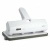 Rapesco ALU 40 Heavy Duty Four-Hole Punch in White capable of punching through 40 sheets with ease perfect for organising your documents efficiently.