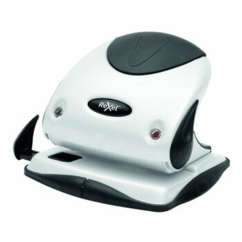 Rexel Choices P225 2-Hole Punch in White model 2115691 designed for punching up to 25 sheets perfect for organising documents with ease.