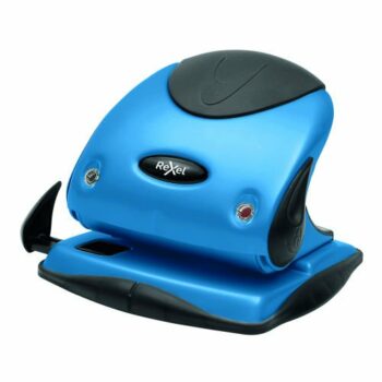Shop the Rexel Choices P225 2-Hole Punch in vibrant blue model number 2115693 designed to effortlessly punch through up to 25 sheets of paper for all your office needs.