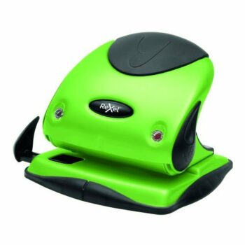 Shop the Rexel Choices P225 2-Hole Punch in vibrant green model 2115694 designed to effortlessly punch through up to 25 sheets of paper for all your office needs.