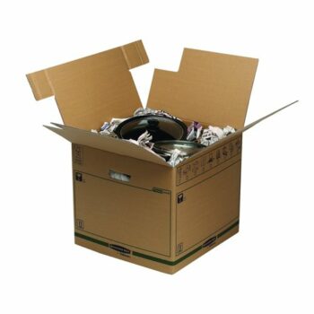 Shop the Bankers Box SmoothMove Removal Box 85L capacity perfect for hassle-free moving and storage. This pack of 5 sturdy boxes is designed to make your relocation easier and more organised.