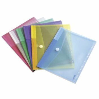Tarifold Envelope Folder Punched A4 Assorted Colours TAE510229 - Pack 12