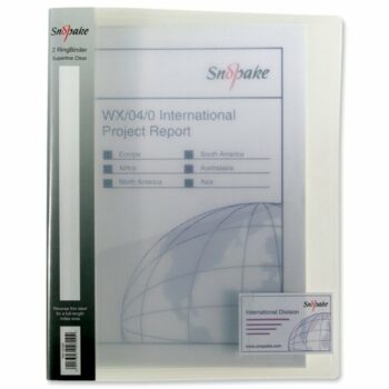 Snopake Superline Ring Binder A4 25mm Clear 10183 - Pack 10