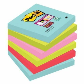 Enhance your organisation with 3M 654-6SS-MIA Post-it Super Sticky Miami Colour Notes measuring 76x76mm. This pack of 6 vibrant sticky notes is perfect for jotting down reminders and ideas in style.