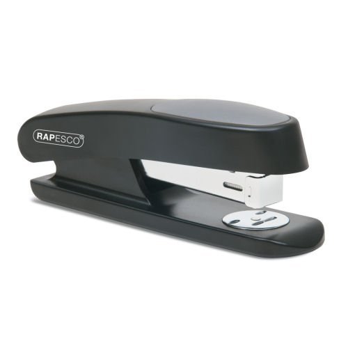 Rapesco Sting Ray Black Stapler RR7260B3 - Effortlessly staple up to 20 sheets with this sleek black stapler perfect for home or office use.