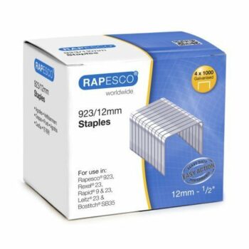 High-quality Rapesco 923 12mm staples ideal for all your stapling needs available in a convenient pack of 4000 for long-lasting use.