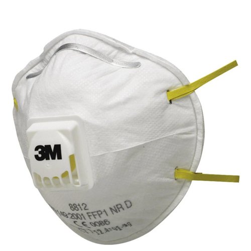 Shop the 3M 8812 FFP1V Valved Masks designed for comfort and protection available in a convenient pack of 10. Ideal for dust and particulate filtration these masks ensure safety while maintaining breathability.