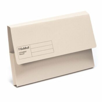 Shop the Guildhall Buff Document Wallets GDW1-BUF available in a convenient pack of 50. Perfect for organising and protecting your important documents with style and durability.