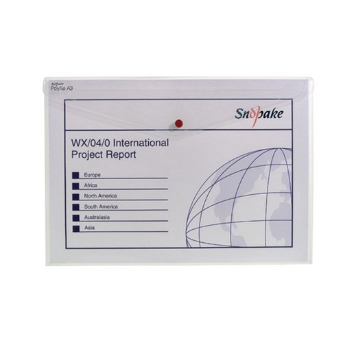 Snopake Polyfile Classic A3 Clear 11174 - Pack 5
