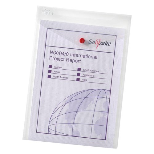 Shop the Snopake Polyfile P Portrait A6 Clear 13293 a pack of 5 durable and transparent document wallets perfect for organising your paperwork and keeping your documents safe.