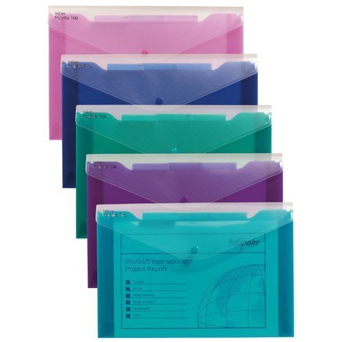 Snopake Polyfile Trio Wallet File Polypropylene Foolscap Electra 14967 - Pack 5