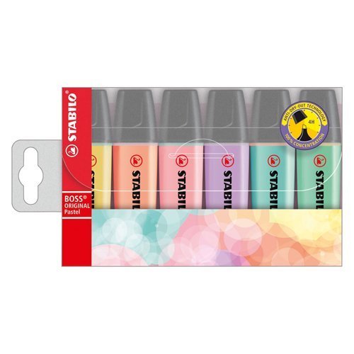 STABILO BOSS Highlighter Assorted Pastel 70/6-2 - Pack 6