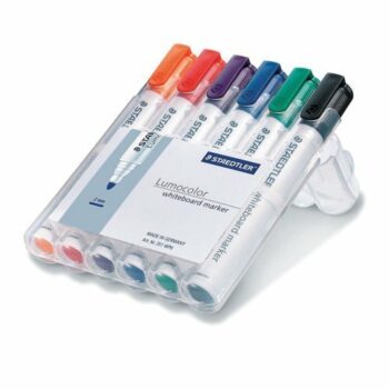 STAEDTLER Lumocolor Whiteboard Marker Bullet Tip Assorted 351-WP6 - Pack 6