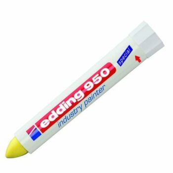 Edding 950 Industry Painter in vibrant yellow ideal for marking and painting on various surfaces. This pack of 10 markers ensures you have plenty of supplies for all your industrial and creative projects.