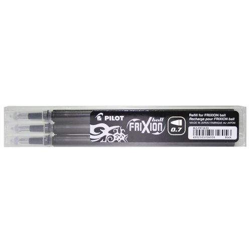 Pilot FriXion Rollerball Pen Erasable Refills Black 075300301 - Pack 3