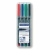 Staedtler 318 Lumocolor Pen Permanent Fine Assorted 318WP4 - Pack 4