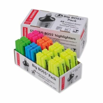 STABILO BOSS Highlighter Chisel Tip 24 Yellow 24 Assorted 70/48-1 - Pack 48