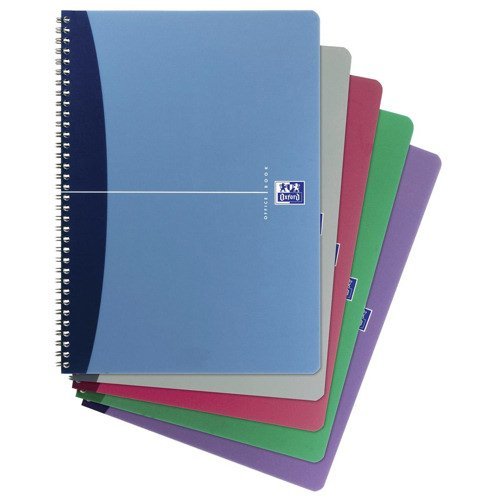 Oxford Office Notebook Wirebound Poly Opaque A4 Assorted 100101918 - Pack 5