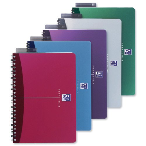 Oxford Office Notebook Wirebound Poly Opaque A5 Assorted 100101300 - Pack 5