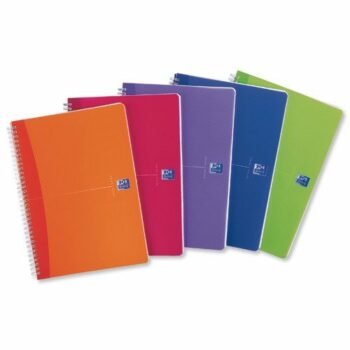 Oxford Office Notebook Wirebound Poly Transluscent A5 Assort 100104780 - Pack 5