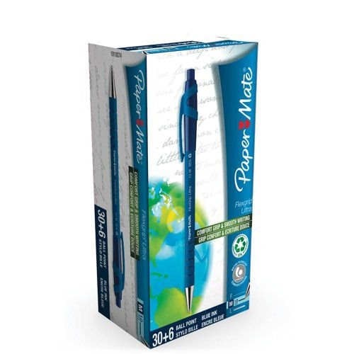 Paper Mate Flexgrip Ultra Ballpoint Pen Retractable Medium Blue S01910074 - Pack 36
