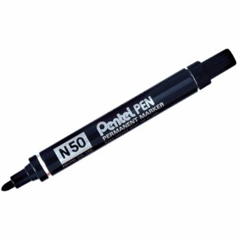 Pentel N50 Black Permanent Marker Bullet Tip N50-A - Pack 12
