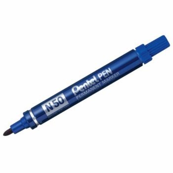 Pentel N50 Permanent Marker Bullet Tip Blue N50-C - Pack 12
