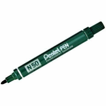 Pentel N50 Permanent Marker Bullet Tip Green N50-D - Pack 12