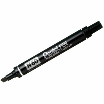 Pentel N60 Permanent Marker Chisel Tip Black N60-A - Pack 12