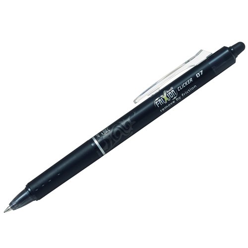 Pilot FriXion Clicker Rollerball Pen Retractable Erasable Black 229101201 - Pack 12