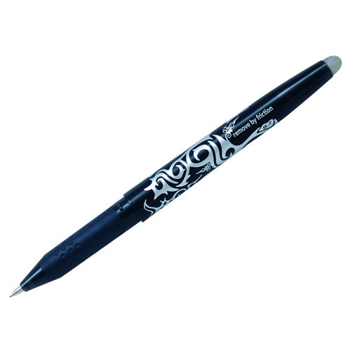 Pilot FriXion Rollerball Pen Erasable Medium Tip Black 224101201 - Pack 12