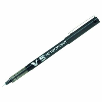 Pilot V5 Rollerball Pen Hi-Techpoint 0.3mm Line Black V501 - Pack 12