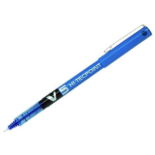 Pilot V5 Rollerball Pen Hi-Techpoint 0.3mm Line Blue V503 - Pack 12