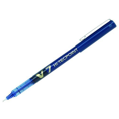 Pilot V7 Rollerball Pen Hi-Techpoint 0.5mm Line Blue V703 - Pack 12