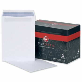 Plus Fabric Envelopes Pocket Self Seal Plain 120gsm C4 White L26370 - Pack 250