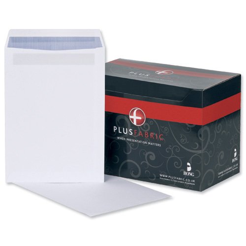 Plus Fabric Envelopes Pocket Self Seal Plain 120gsm C4 White L26370 - Pack 250