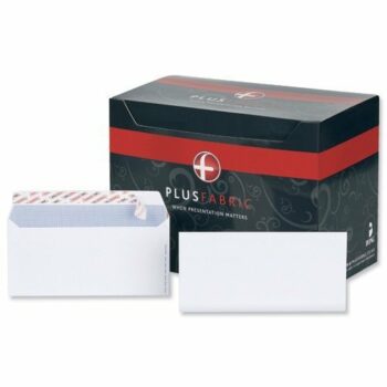 Plus Fabric Envelopes Wallet Peel & Seal Plain 120gsm DL White E27370 - Pack 500